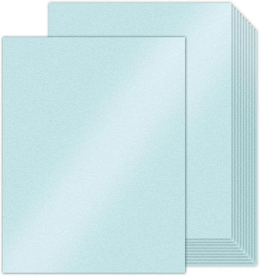 100 Sheets White Shimmer Cardstock 8.5 x 11 Certificate Paper, Goefun 80lb Pearlescent Paper for Invitations, Certificates, Crafts, DIY Cards