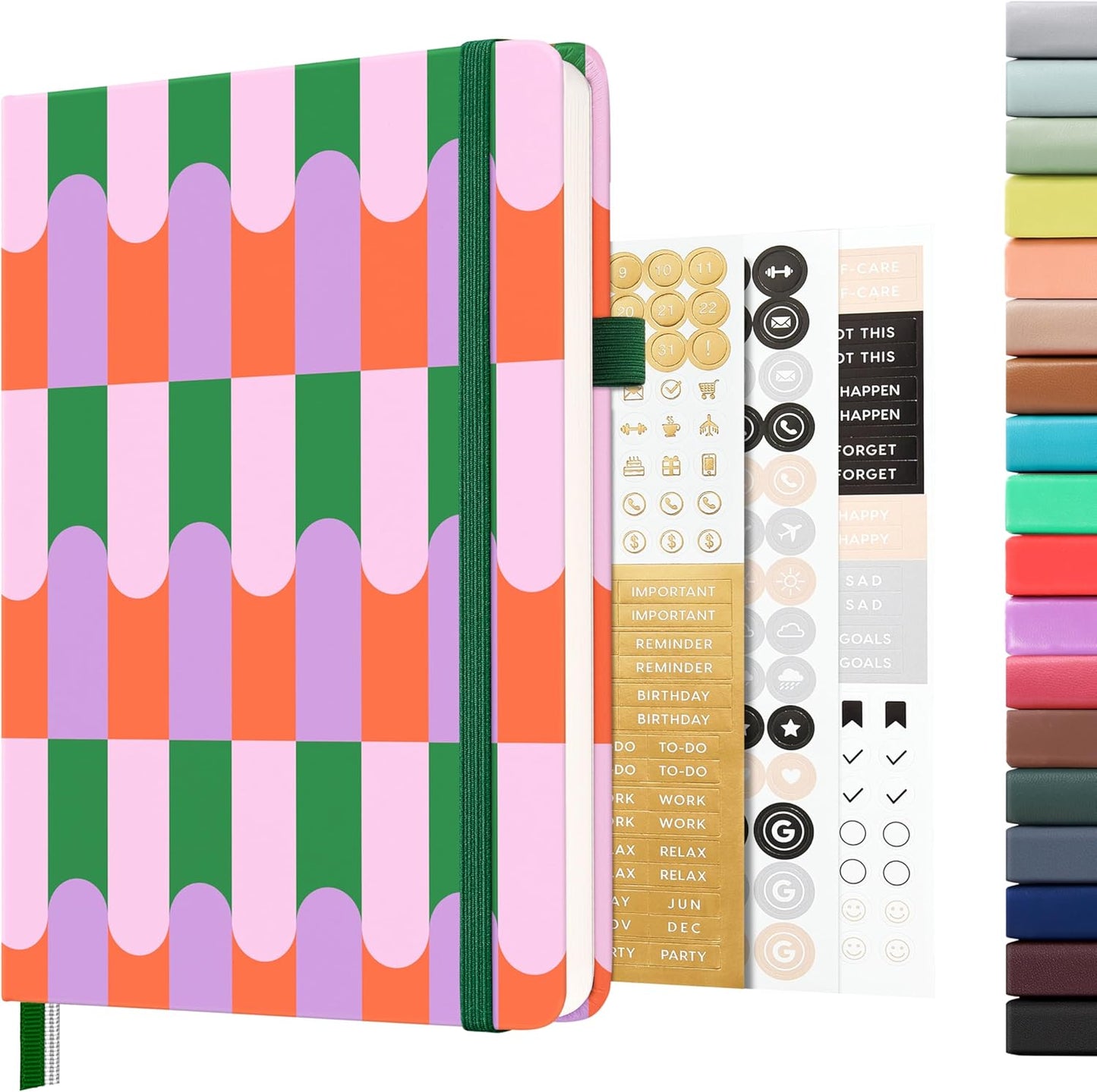 &And Per Se Lined Journal Notebook, 160 Pages, A5 5.7 x 8 inches College Ruled Thick Paper Notebook Journals for Writing, Hardcover Notebooks for Women Men Office School (1 Pack, Green) - Colors A