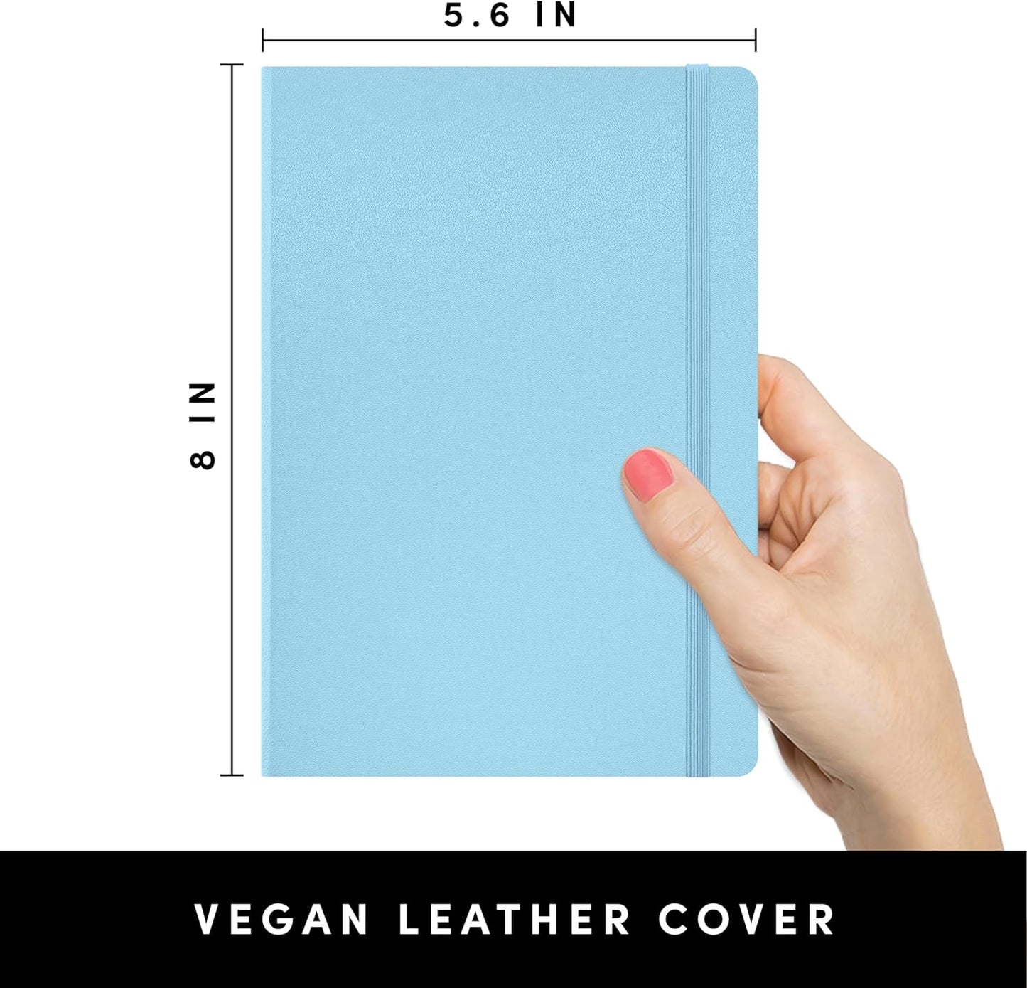 PAPERAGE Lined Journal Notebook, (Black), 160 Pages, Medium 5.6 in x 8 in - 100 GSM Thick Paper – Hardcover Journaling Notebook for Work, School & Note Taking