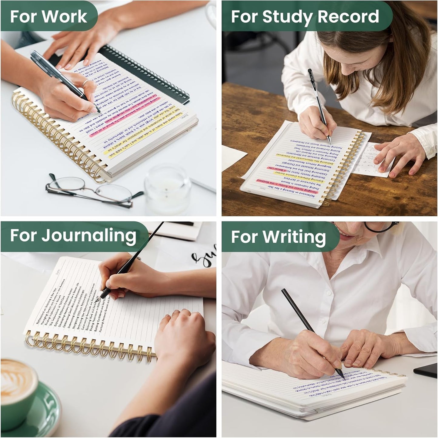 Lined Spiral Notebook Journal for Work, 300 Pages Thick B5 (7.1"x10") College Ruled Journal for Women & Writing, Hardcover Notebook for Note Taking, Perfect for Office Home School Supplies, Purple