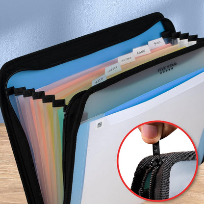 Five Star Expanding File Organizer + Study App, 7-Pocket Accordian File Organizer, Zipper Closure, Holds 8-1/2" x 11" Paper, Prom Pink (350099R)