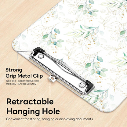 Plastic Cute Clipboard Low-Profile Metal Clip, A4 Letter Size 9 x 12.5 in, 8.5 x 11 Paper Clip Board for Teachers, Nurses, Classroom,Cute Black Cats