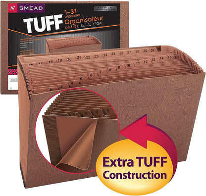 Smead TUFF Expanding File, Monthly (Jan.-Dec.), 12 Pockets, Letter Size, Redrope-Printed Stock (70488)