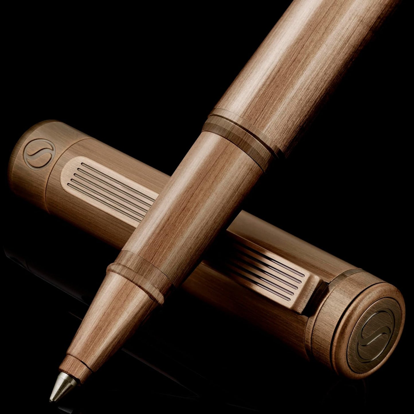 Scriveiner Midnight Blue Rollerball Pen - Stunning Blue Lacquer Luxury Pen, Chrome Finish, Schmidt Ink Refills, Men & Women, Professional, Executive Office, Nice Pen