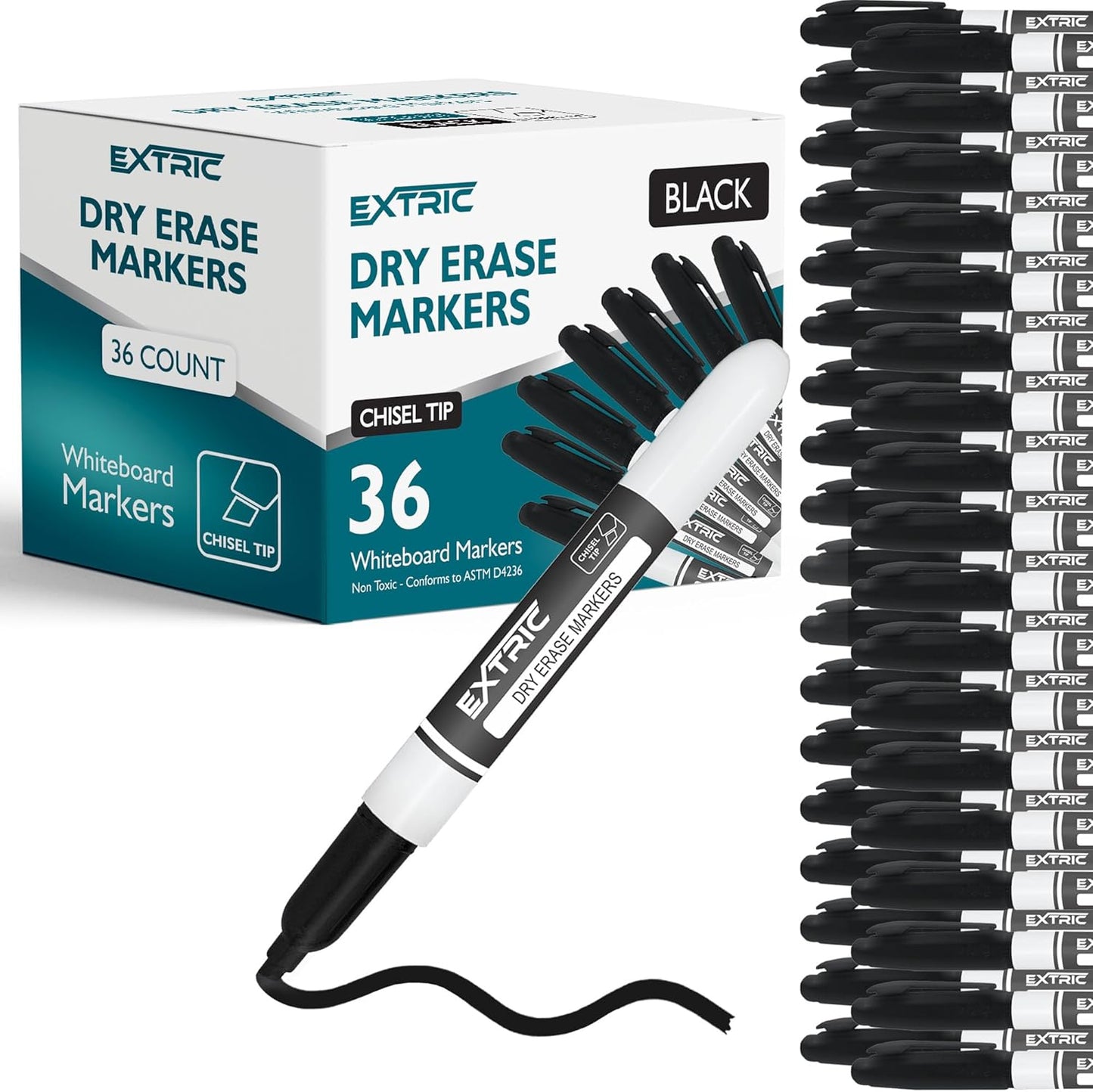 EXTRIC Green Dry Erase Markers, 36 Count Whiteboard Markers Chisel Tip, Bulk Classroom White Board Marker Dry Erase, Low Odor Chisel Tip Erasable Markers