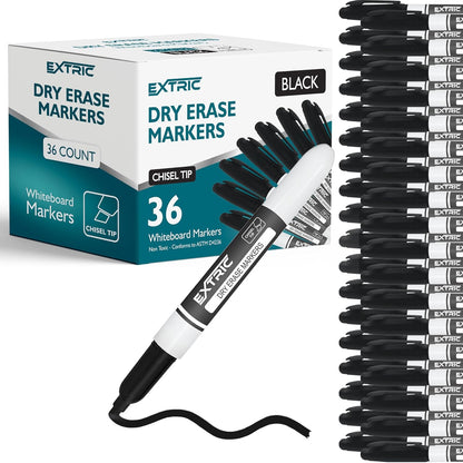 EXTRIC Green Dry Erase Markers, 36 Count Whiteboard Markers Chisel Tip, Bulk Classroom White Board Marker Dry Erase, Low Odor Chisel Tip Erasable Markers