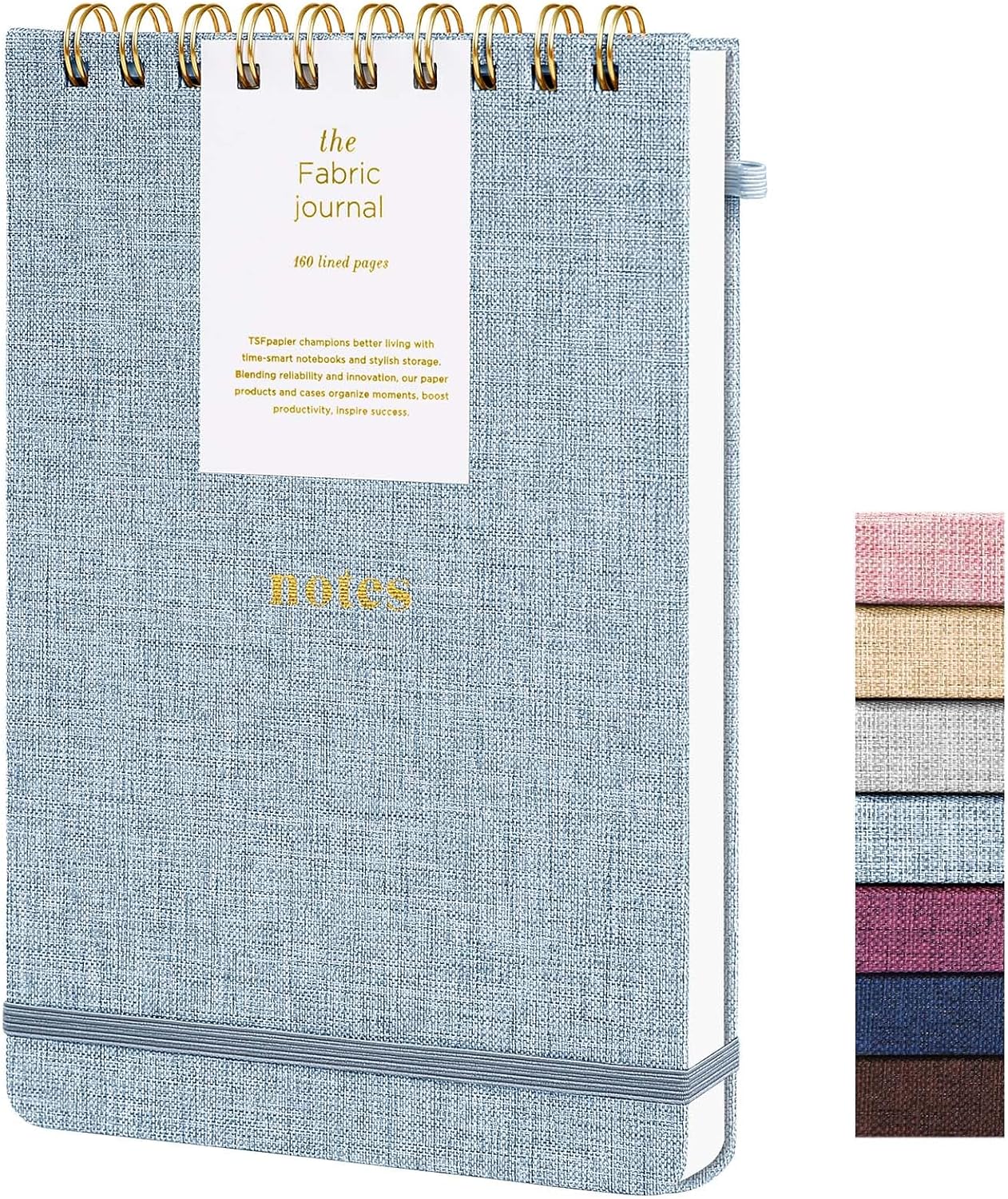 A5 Top Spiral Notebook – Hardcover Journal 160 Pages 100 GSM Thick Paper With Elastic Band & Pen Holder Steno Pads College Ruled Writing Notebooks for Work School Travel Pink