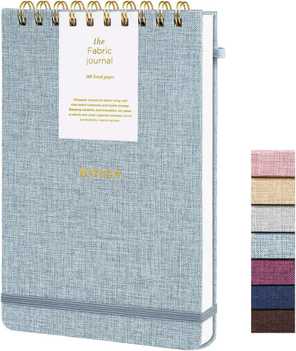 A5 Top Spiral Notebook – Hardcover Journal 160 Pages 100 GSM Thick Paper With Elastic Band & Pen Holder Steno Pads College Ruled Writing Notebooks for Work School Travel Pink