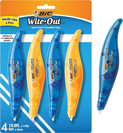 BIC Wite-Out Mini Correction Tape, White, No Dry Time, Long Lasting, 12-Count
