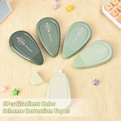 5pcs White Correction Out Tape, 32.81 Feet Cute Correction Tape for Instant Corrections, Easy to Use Applicator for Office and School Supplies (Green)