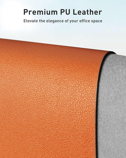 Aothia Non-Slip Waterproof PU Leather Desk Pad Protector for Mouse, Writing Desk, Office, Home, Laptop Blotter, 23.6" x 13.7", Black - Colors B