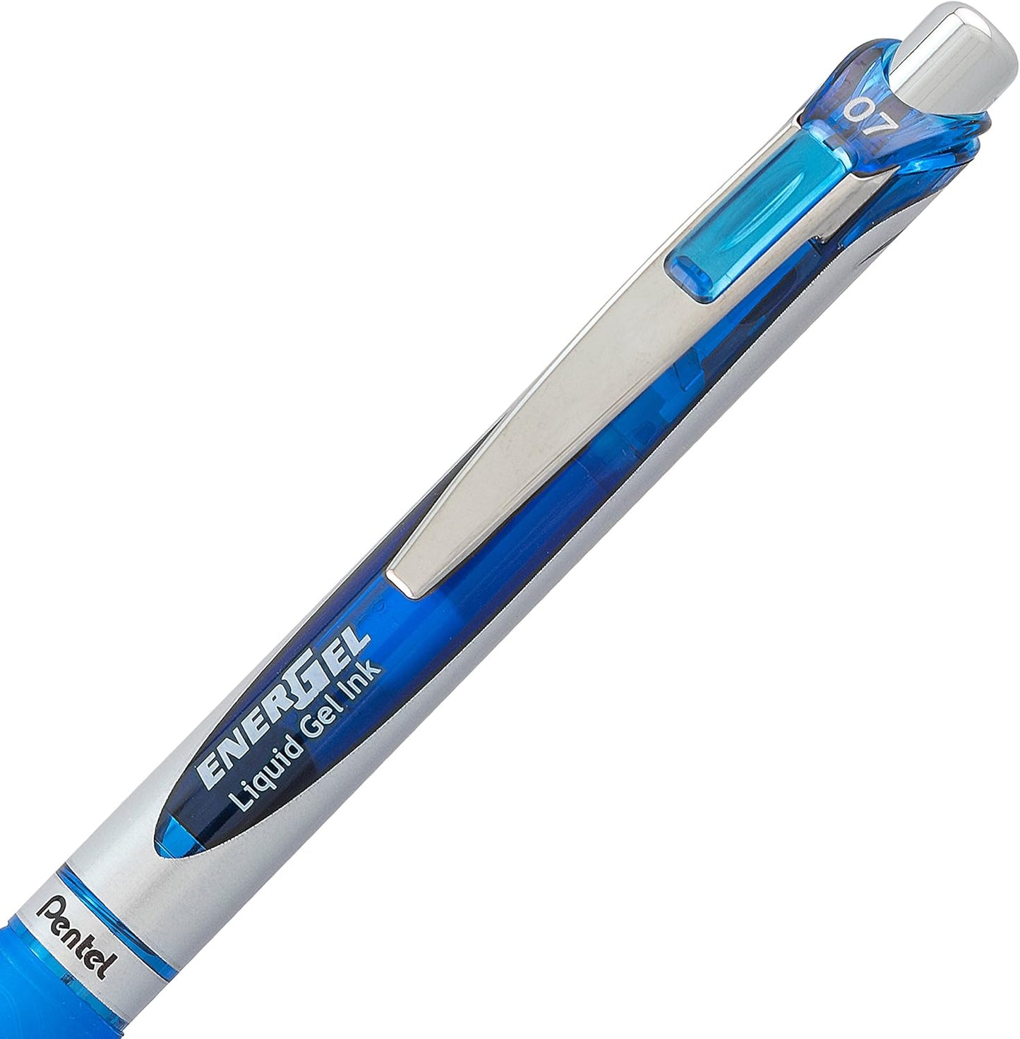 Pentel EnerGel RTX Retractable Liquid Gel Pen, Medium Line, Metal Tip, Pink/Violet Ink, 2-Pack (BL77BP2PV)