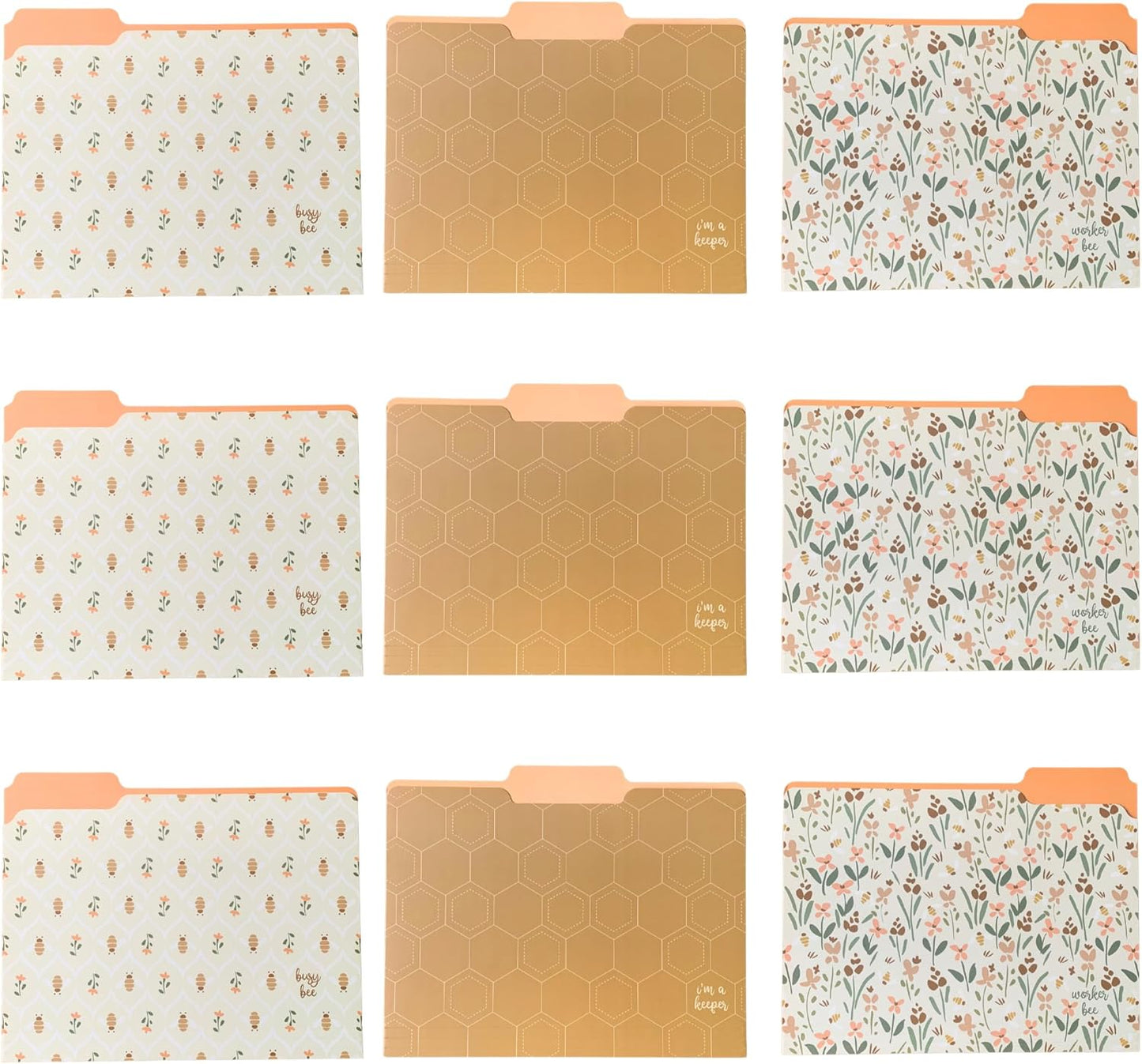 Steel Mill & Co Cute File Folders, Set of 9, Document Organizer for Filing Cabinet, Decorative Letter Size Files, Wanderlust