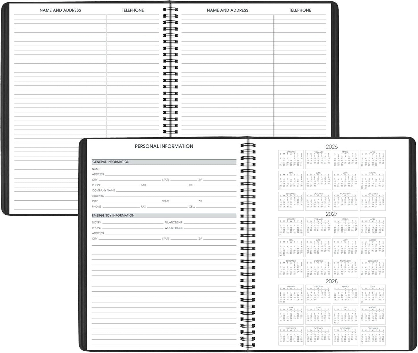 AT-A-GLANCE 2026 Appointment Book Planner, Weekly, 8-1/4" x 11", Large, Black (709500526)