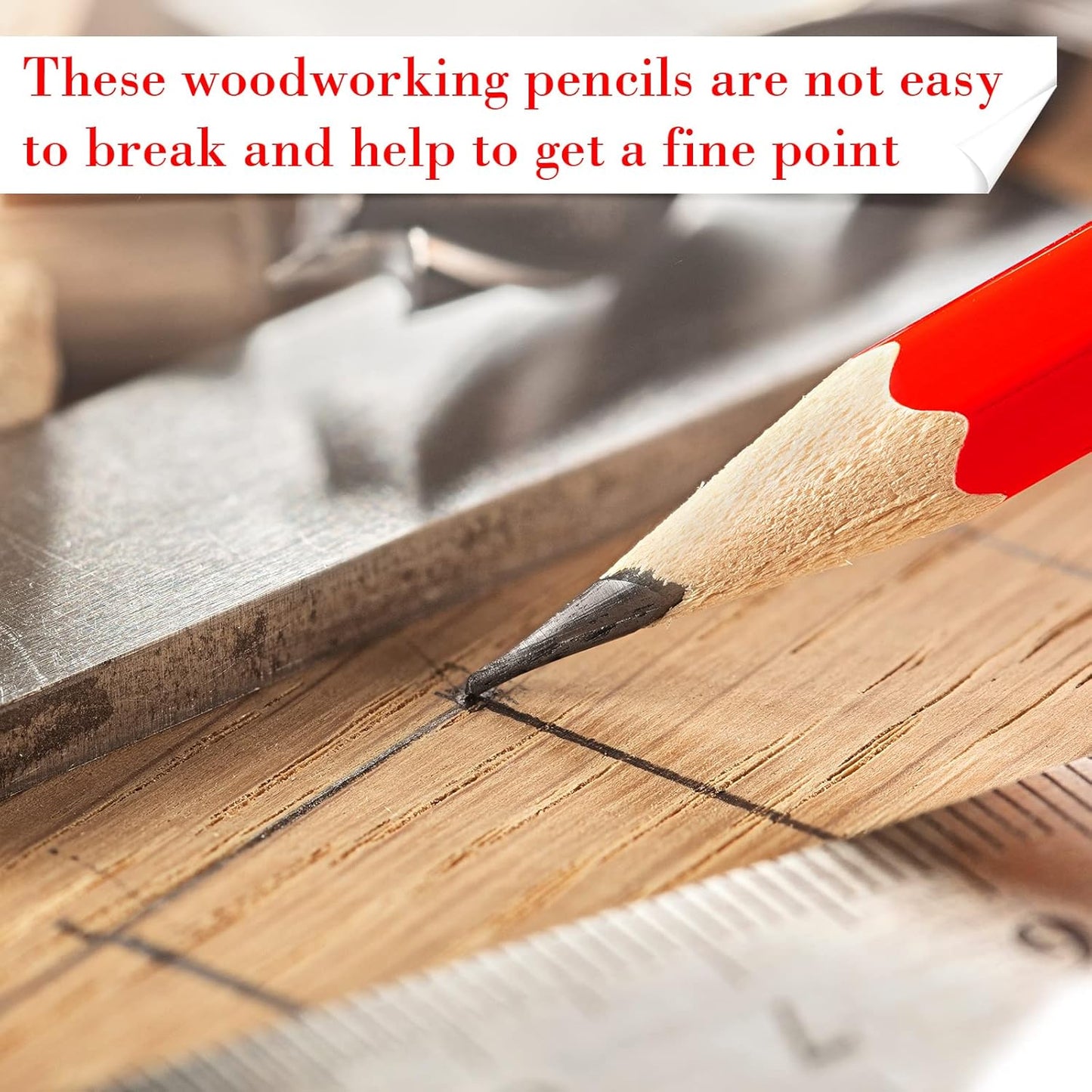 Fainne 48 Pcs Jumbo Pencil, Wooden Pencil with Black Core for Carpenters Construction Workers Woodworkers Framers Beginners Students Teachers DIY Project(Yellow,Round)