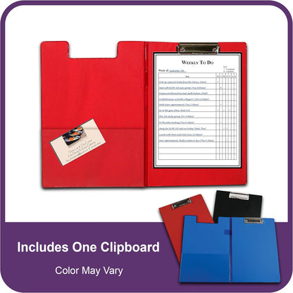 C-Line Clipboard Folder, Letter Size, Holds up to 75 Sheets, 1 Clipboard, Color May Vary (30600)