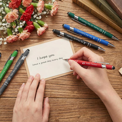 Father's Day Pen Set Gift Box - 12 Pack Black Ink Ballpoint Pens with Inspirational Quotes Fun Novelty Pens Perfect Birthday Retirement Gift for Dad Papa Father
