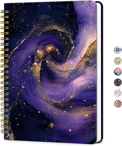 ZOTIA Lined Spiral Journal for Women, A5 Cute Hardcover College Ruled Notebook for Work, School & Note Taking, Aesthetic Writing Journal, 140 Pages (5.8" x 8.3"), Blue Floral