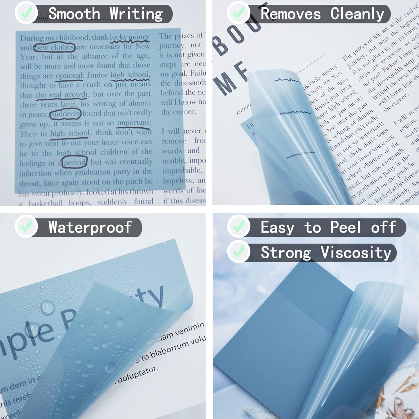 YOUDEFUL 1600pcs Translucent Sticky Note Tabs, Morandi Page Markers for Annotating Books,Repositionable Book Flags Tabs Strip with Binders, Clear Sticky Notes,Page Tabs,Index Tabs
