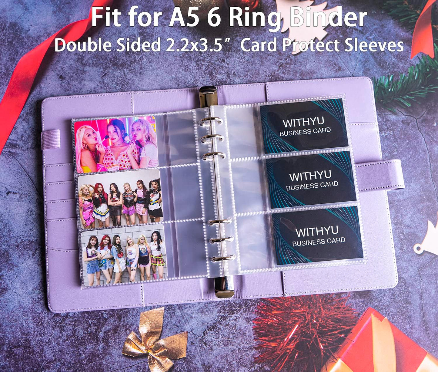 40 Pack 80 Pockets Budget Sheet Protector Sleeves for A6 6 Ring Binder, Ultra-Clear Cash Binder Sleeves, Double-Sided, Top Loading Sheet Protector for Budget Sheet, Currency Collection,3.5x5 Photos