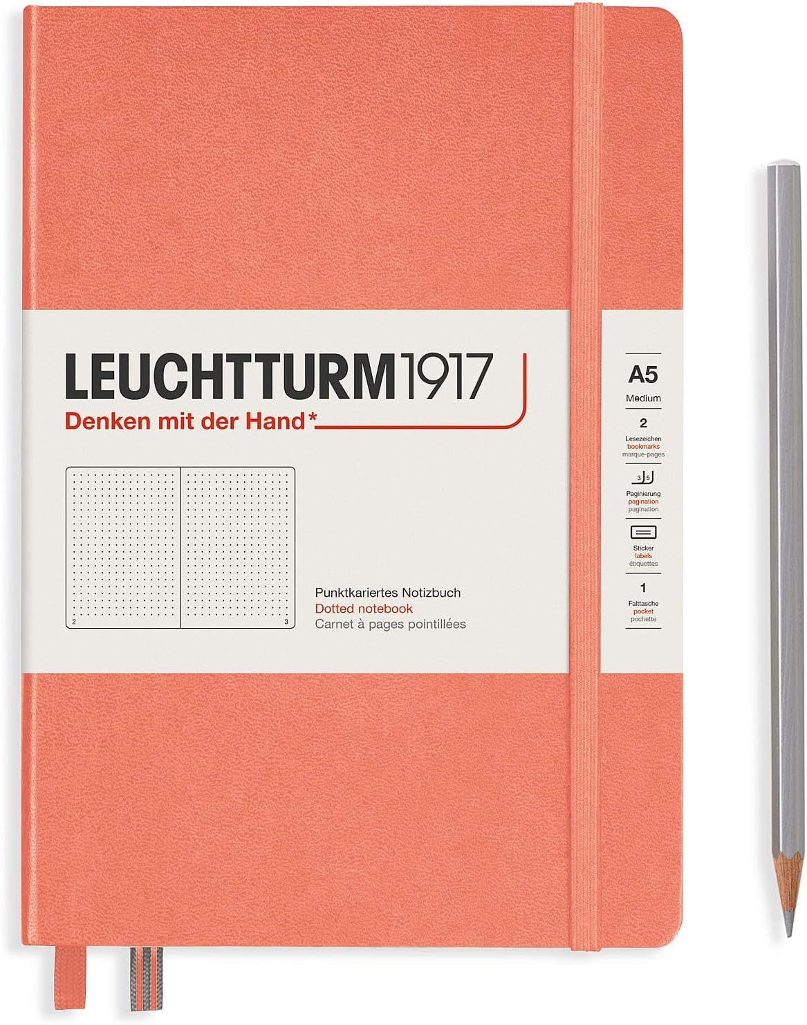 LEUCHTTURM1917 - Notebook Hardcover Medium A5-251 Numbered Pages for Writing and Journaling (Navy, Ruled)