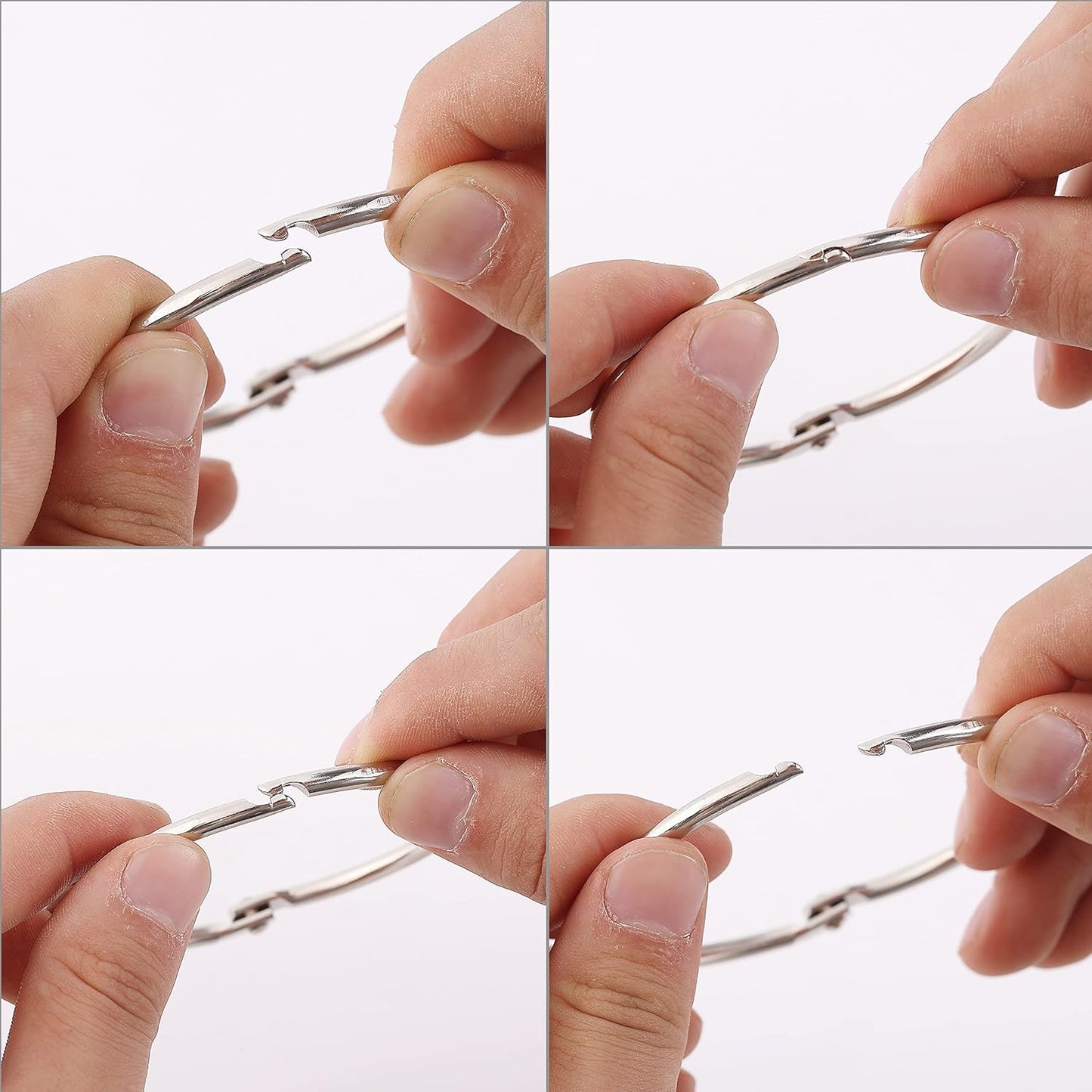 Mr. Pen- Loose Leaf Binder Book Rings, 5 Assorted Sizes (0.6", 1", 1.2", 1.5",2"), 36 Pack, Metal Binder Rings for Index Cards, Keychains, School, Home, Office, Silver