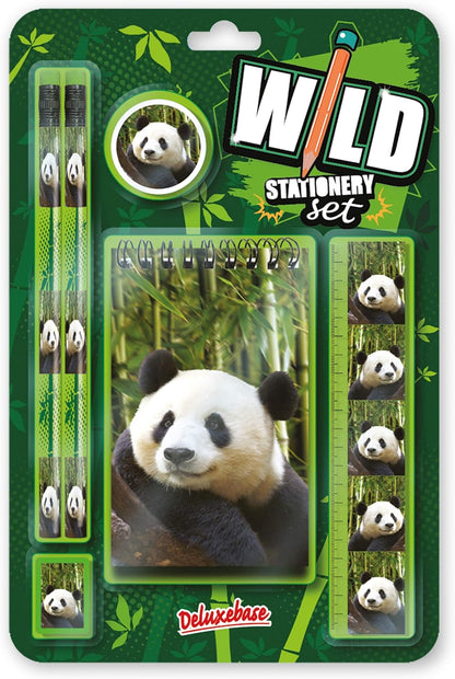 Deluxebase Wild Stationery Set - Dolphin from Animal Stationery Sets with 2 Pencils, Eraser, Pencil Sharpener, Ruler & Cute Notebook. Ideal Office Supplies, Desk Accessories & College Essentials.