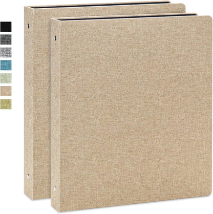 Vienrose 3 Ring Binder 1 Inch Round Rings with Linen Fabric Cover, Fits 8.5 x 11 Inch Paper, Durable Organizer for School, Office, Home, Recipes, Grey