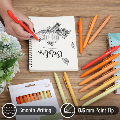 Mr. Pen- Retractable Gel Pens, 12 Pack, Colorful Ink, Fine Point 0.7mm, Fast Dry, Smooth Writing, Cute Pens for Drawing, Writing Planner and School Supplies