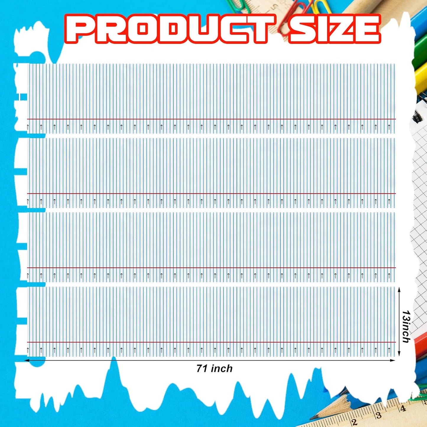 Breling 4 Pcs Preschool Graduation Decorations Table Runner Kindergarten Graduation Tablecloth Composition Pencil Crayon Ruler Notebook Table Runner for School Dining Room Classroom Party Decoration