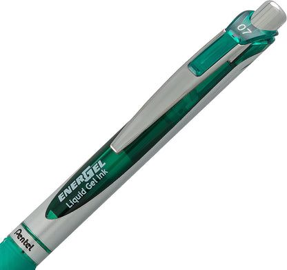 Pentel EnerGel RTX Retractable Liquid Gel Pen, Medium Line, Metal Tip, Pink/Violet Ink, 2-Pack (BL77BP2PV)