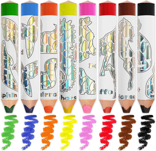 ThEast Toddlers Colored Pencils, Art Supplies for Children, 12 Color Pencils for Kids, Cute Animal Toddler Crayons Drawing Pencil with Sharpener(Pack of 1)
