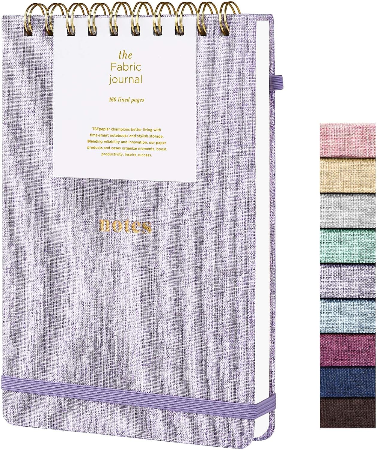 A5 Top Spiral Notebook – Hardcover Journal 160 Pages 100 GSM Thick Paper With Elastic Band & Pen Holder Steno Pads College Ruled Writing Notebooks for Work School Travel Pink