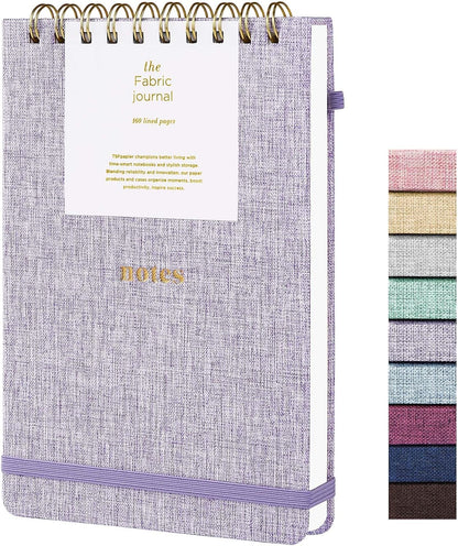 A5 Top Spiral Notebook – Hardcover Journal 160 Pages 100 GSM Thick Paper With Elastic Band & Pen Holder Steno Pads College Ruled Writing Notebooks for Work School Travel Pink
