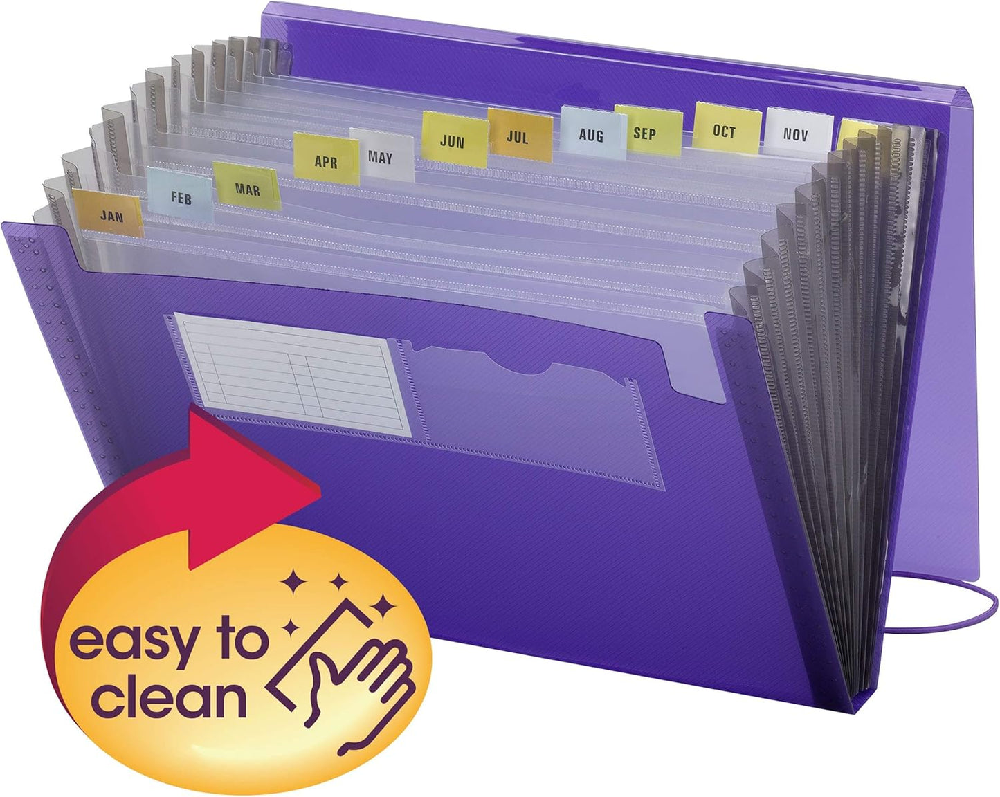 Smead Poly Expanding File, 12 Pockets, Flap and Cord Closure, Letter Size, Blue (70876)