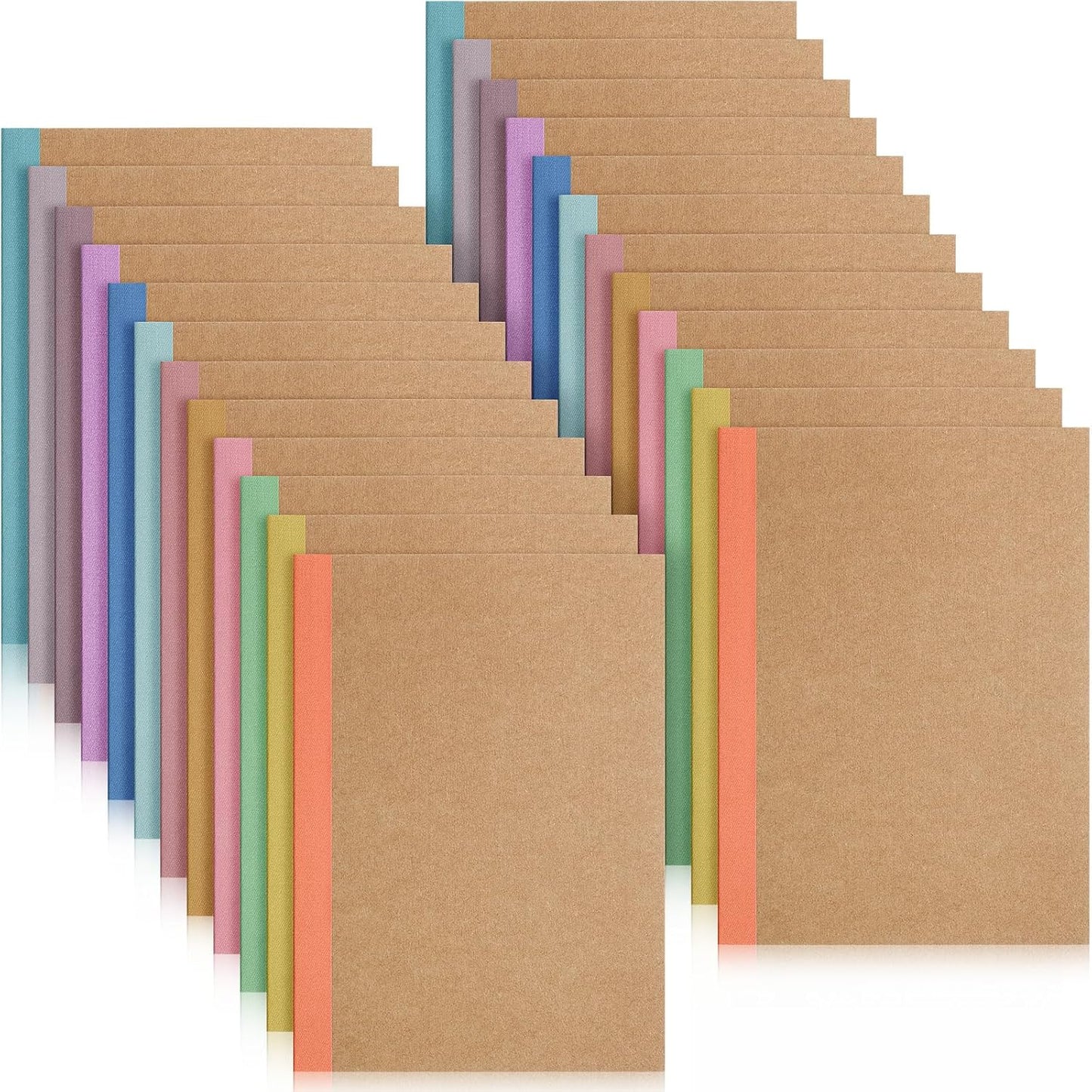 Harloon A5 Composition Notebook Journals 8 x 5.75 in College Ruled Kraft Notebooks with Rainbow Spines Small Lined Composition Book for Office Home(Bright Color,24 Pcs)