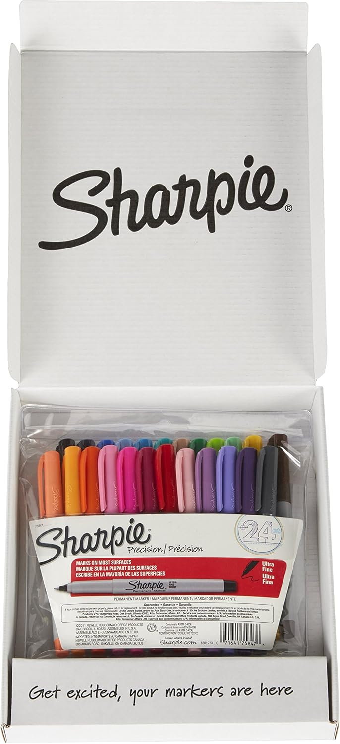 Sharpie 37600PP Permanent Markers, Ultra Fine Point, Classic Colors, 8 Count