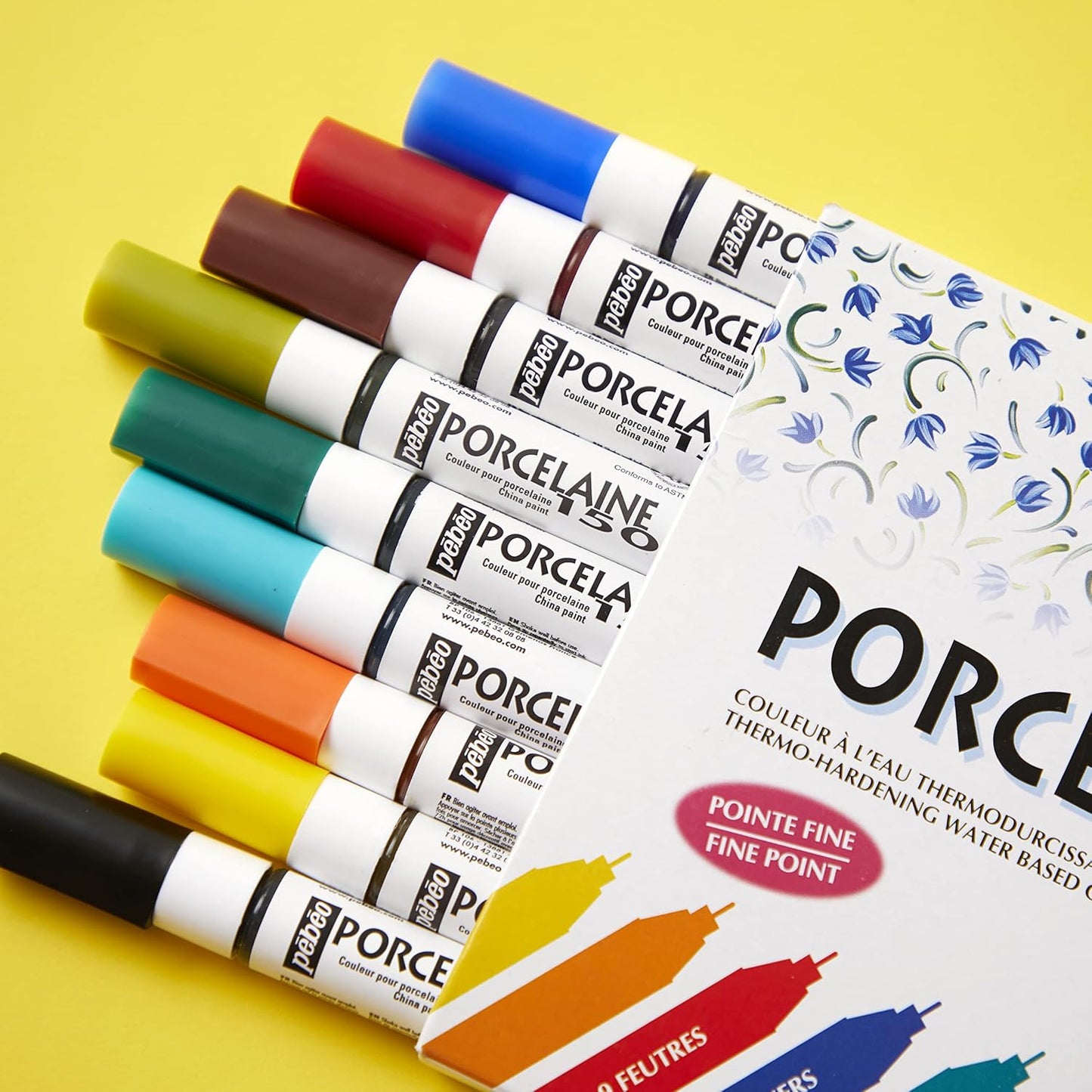 Pebeo Porcelaine 150, China Paint Fine Tip Marker - Anthracite Black (021009)