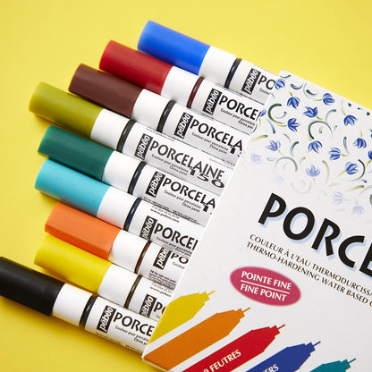 Pebeo Porcelaine 150, China Paint Fine Tip Marker - Anthracite Black (021009)