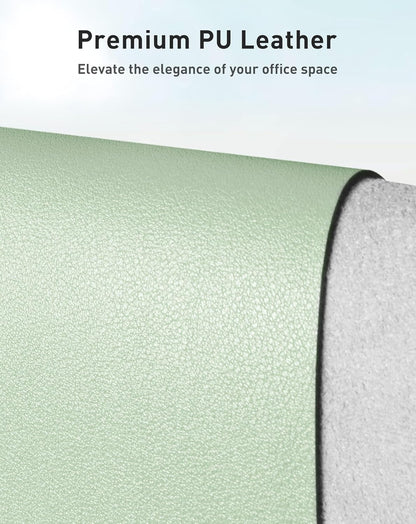 Aothia Leather Desk Pad Protector, Mouse Pad, Office Desk Mat, Non-Slip PU Leather Desk Blotter, Laptop Desk Pad, Waterproof Desk Writing Pad for Office and Home (Black,36" x 17") - Colors A