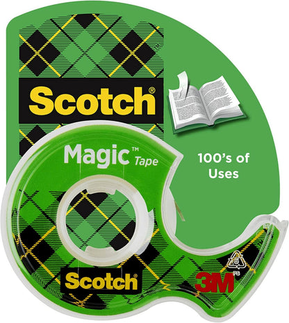 Scotch and Post-it Brand Office Essentials Kit, Business and Teacher Supplies Set with Post-it Super Sticky Notes, Scotch Super Hold Tape, Scotch Magic Tape, Post-it Flags, Sharp Scissors for Office