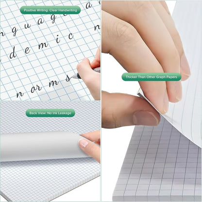 Large Engineering Graph Paper 22x17, 50 Sheets Extra Large Graph Paper 17 x 22 1/4 Grid Pad, 100 GSM Blueprint Drafting Paper 4x4 Grid Paper 22x17 with Sturdy Back for Engineer Math Sketching Drafts