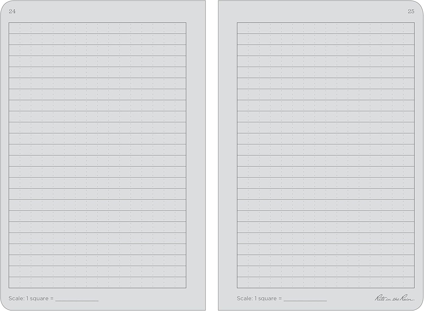 Rite In The Rain Weatherproof Stapled Notebook, 4.625" x 7", Orange Cover, Universal Pattern, 3 Pack (No. OR71FX)