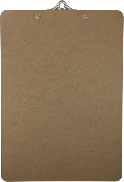 Letter Size Clipboards 9'' x 12.5'' Standard Clip Hardboard (Pack of 12)