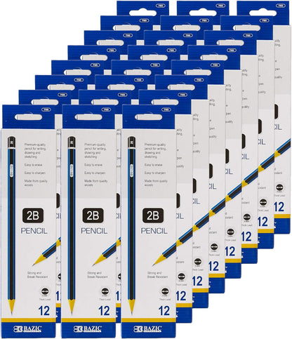 BAZIC #2B Premium Wood Pencil, Blue, 12 Per Pack (760-24P)