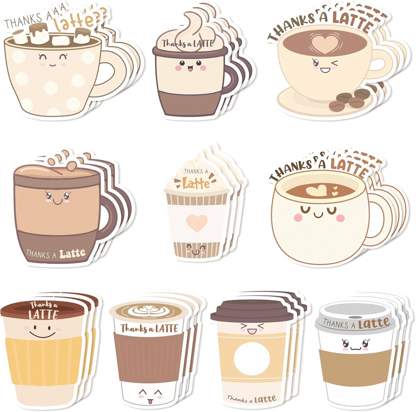 Xqumoi 30 Pack Teacher Sticky Notes - Funny Coffee Cup Self Sticky Notepads Writing Memo Pads for Teacher Appreciation Back to School Office Supplies Coffee Lover Gift Party Favors Goodies Bag Fillers