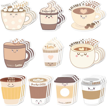 Xqumoi 30 Pack Teacher Sticky Notes - Funny Coffee Cup Self Sticky Notepads Writing Memo Pads for Teacher Appreciation Back to School Office Supplies Coffee Lover Gift Party Favors Goodies Bag Fillers