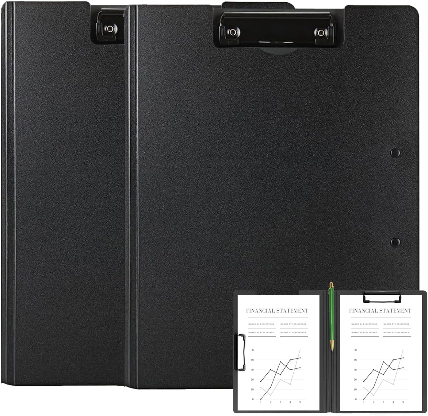 Clipboard Folder, A4 Foldable Clipboards, Office Clipboard Folder with Double Clips Metal Clip, 360 Degree Foldable Storage Clipboards for Office, School or Medical Field, Blue