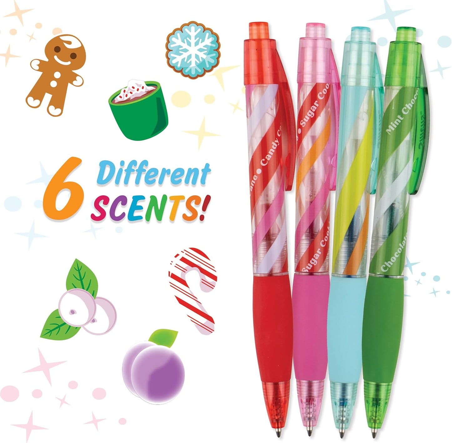 Glitter Gel Smens - Patented Gourmet Scented Colored Glitter Gel Ink Pens, Medium Point, 8 Count - Fun, Cute, Cool, Smelly Pens for Kids