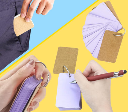 MotBach 300 Pcs Flash Cards 2x3 Inch Index Cards with Ring Lined Note Card Bood Flashcards, Mini Blank Flash Cards 2x3 White Card Pad Index Note Bood 2 x 3 Notecards for Studying School Supply College
